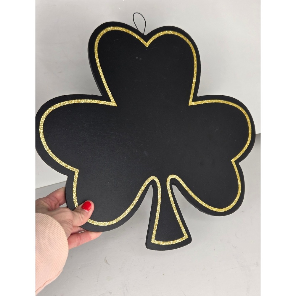 Ashland Shamrock Clover Shaped Black Chalkboard St Patricks Day Wall Decor - Picture 2 of 8